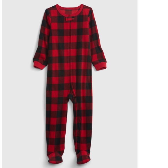 Gap buffalo plaid family matching footed one piece 18-24 month - Picture 1 of 1